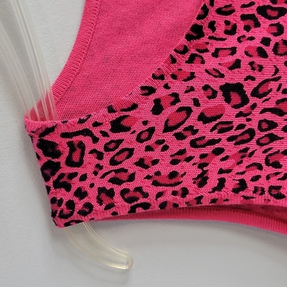 White Stag Bright Pink Leopard Cheetah Animal Print  Knit Tank Top Size Large - Picture 2 of 6